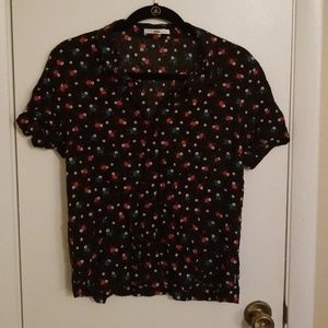 Vans Women's floral button up blouse